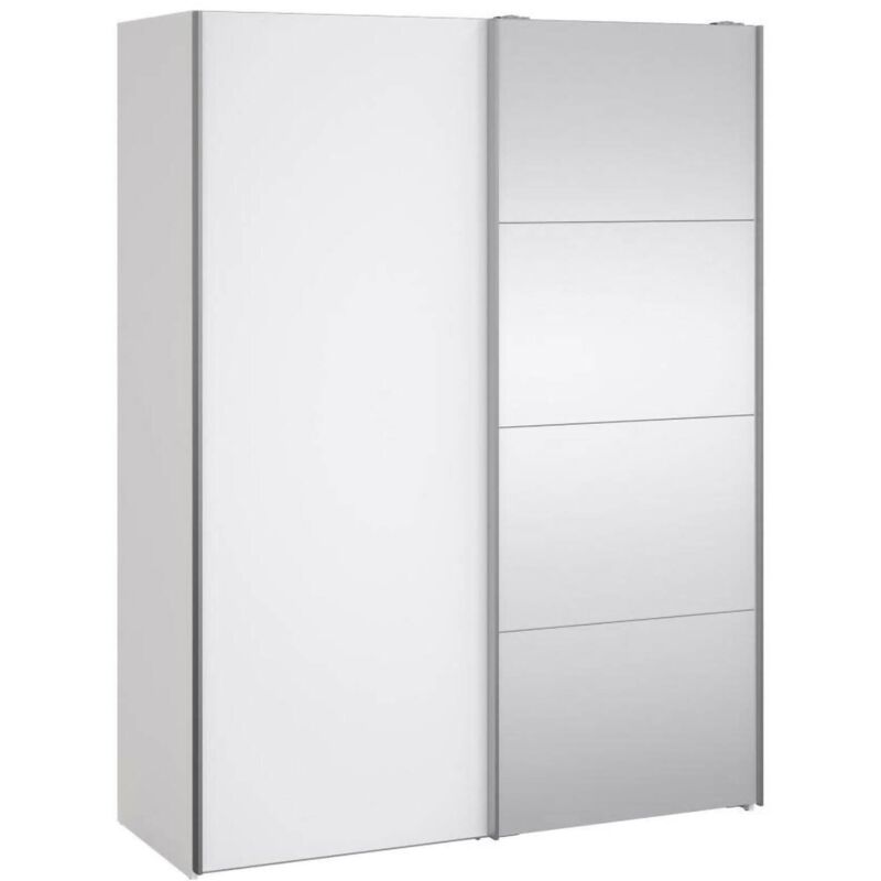 foto del prodotto dmora guardaroba 2 ante seraphine, mobile camera da letto, cabina armadio portabiti, armadio appendiabiti, 150x61 h200 cm, bianco lucido