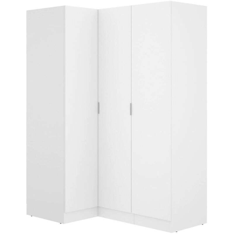 foto del prodotto dmora guardaroba 3 ante australia, mobile angolare per camera da letto, armadio appendiabiti ad angolo, 133x91h184 cm, bianco