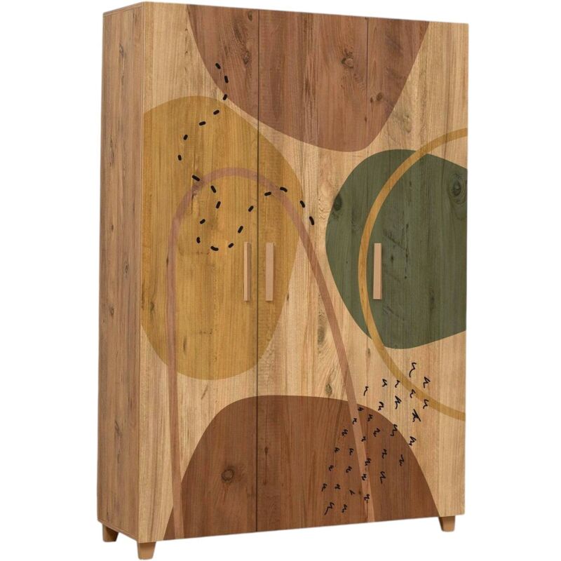 foto del prodotto dmora guardaroba 3 ante samh, mobile camera da letto, cabina armadio portabiti, armadio appendiabiti, 120x48h189 cm, quercia, con imballo