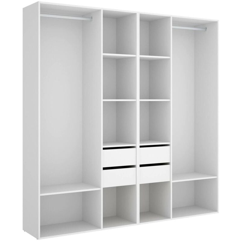 foto del prodotto dmora guardaroba grande brento, mobile camera da letto, cabina armadio portabiti, armadio appendiabiti, 196x45 h205 cm, bianco e rovere