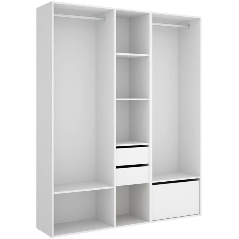 foto del prodotto dmora guardaroba grande celestin, mobile camera da letto, cabina armadio portabiti, armadio appendiabiti, 158x45 h205 cm, bianco e rovere