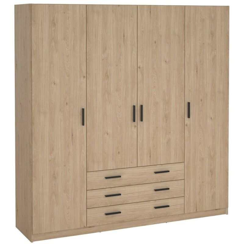 foto del prodotto dmora guardaroba grande epipola, mobile camera da letto, cabina armadio portabiti, armadio appendiabiti, 196x50 h200 cm, rovere