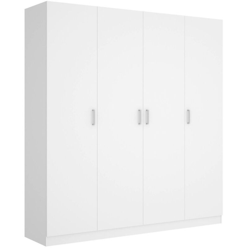 foto del prodotto dmora guardaroba grande persefone, mobile appendiabiti per camera da letto, armadio a 4 ante battenti, 200x52h215 cm, bianco