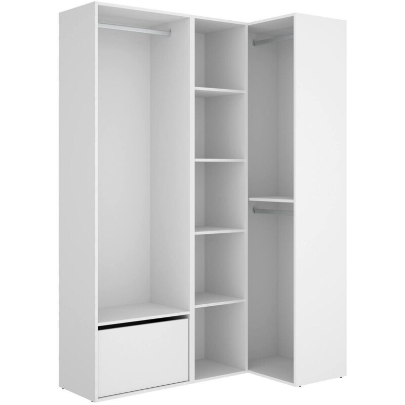 foto del prodotto dmora guardaroba grande tobias, mobile camera da letto, cabina armadio portabiti, armadio appendiabiti, 145x85 h205 cm, bianco e rovere