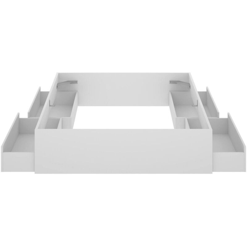 foto del prodotto dmora letto matrimoniale caret, sommier per camera da letto, giroletto per stanza, struttura porta materasso, 169x205 h39 cm, bianco