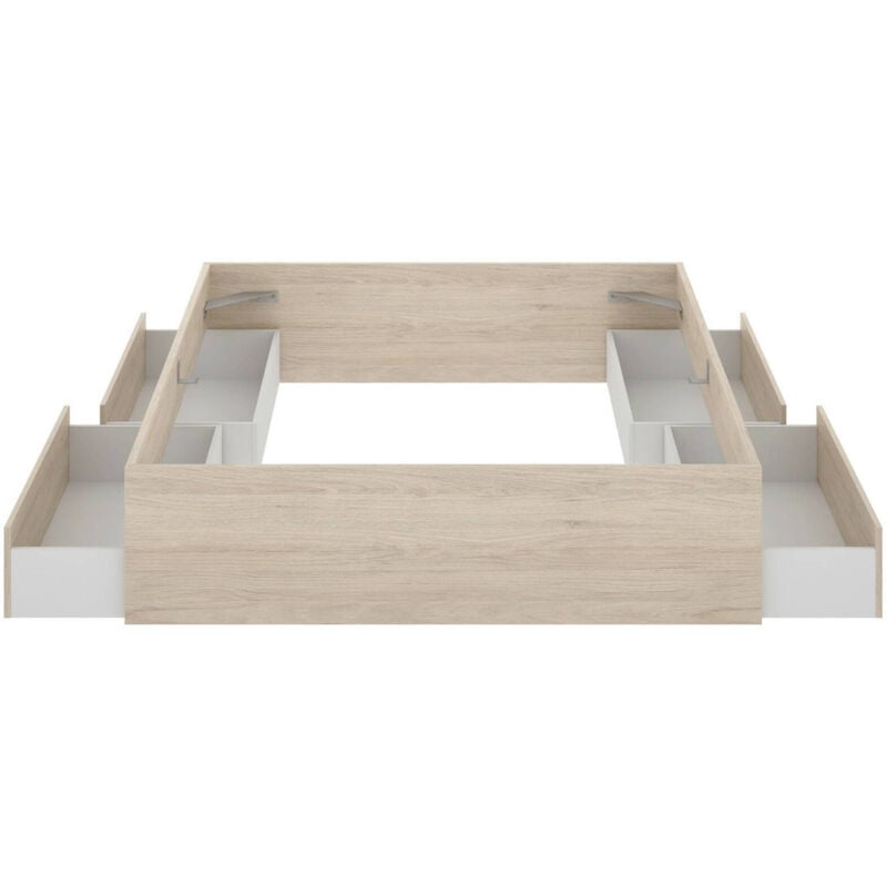 foto del prodotto dmora letto matrimoniale caret, sommier per camera da letto, giroletto per stanza, struttura porta materasso, 169x205 h39 cm, rovere