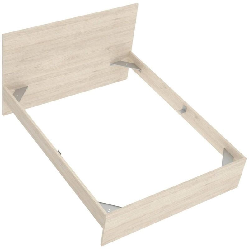 foto del prodotto dmora letto matrimoniale casale, sommier per camera da letto, giroletto per stanza, struttura porta materasso, 166x205 h100 cm, rovere