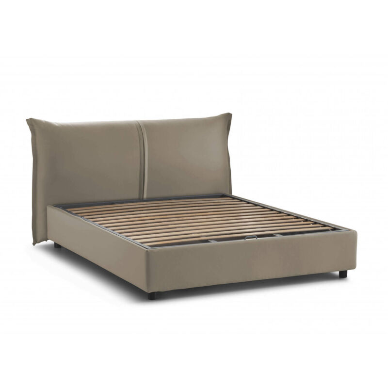 foto del prodotto dmora letto matrimoniale darabon, letto contenitore con rivestimento in tessuto, 100 made in italy, apertura frontale, adatto per materasso cm