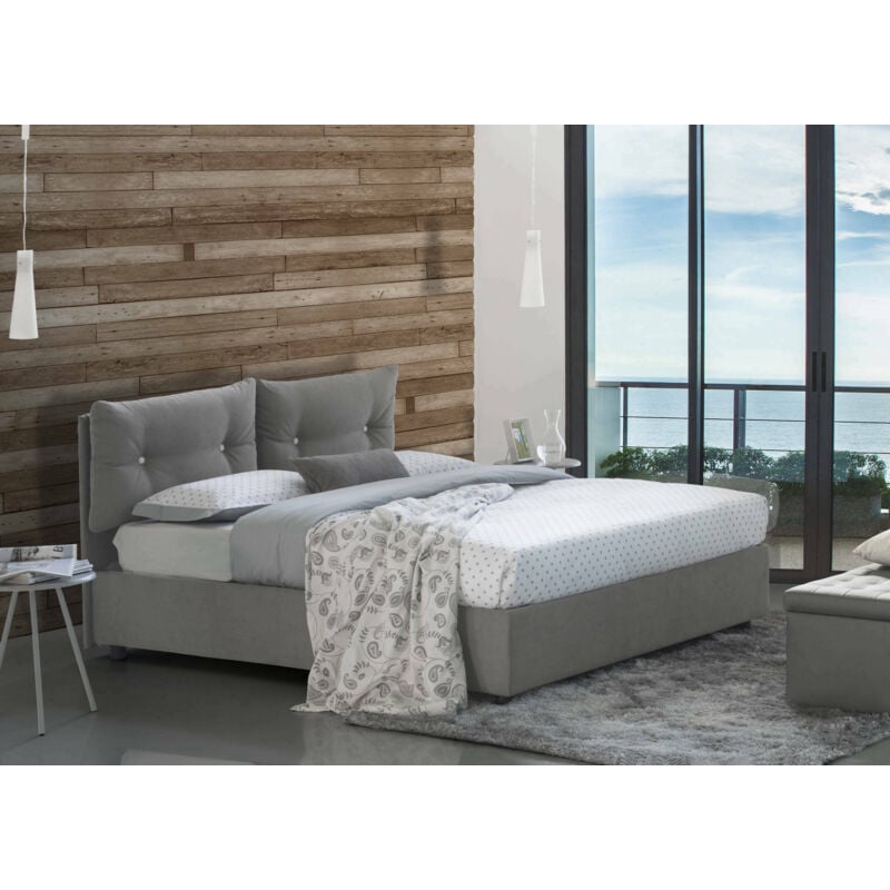 foto del prodotto dmora letto matrimoniale dmancus, letto contenitore con rivestimento in tessuto, 100 made in italy, apertura frontale, con materasso cm 160x190