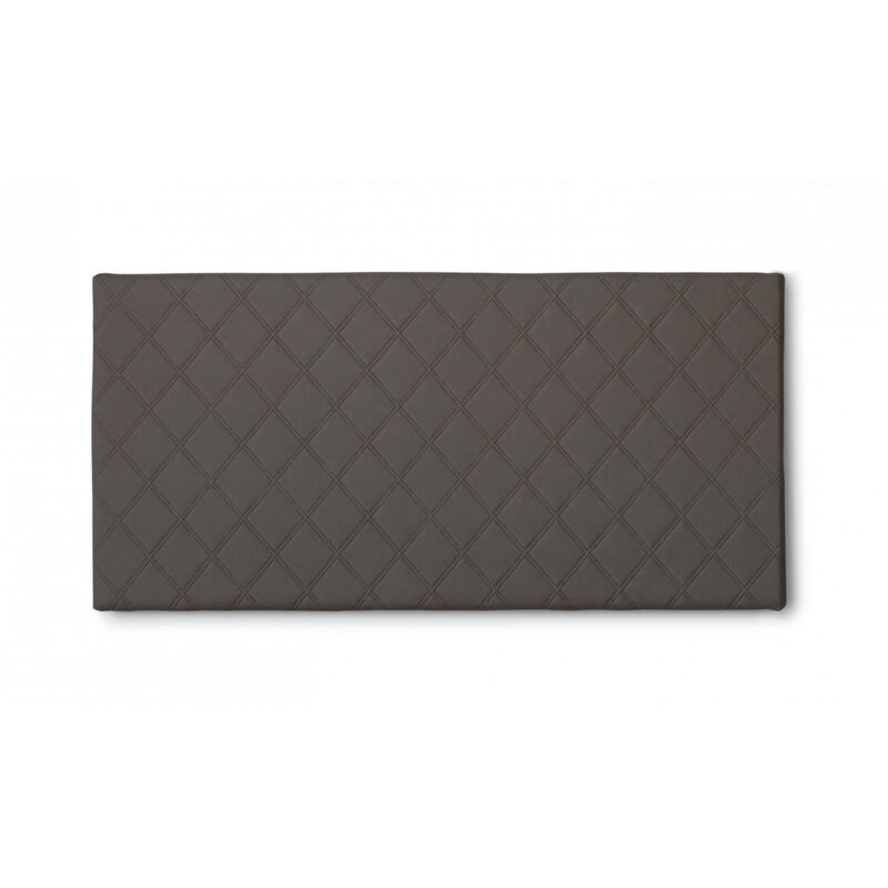 foto del prodotto dmora letto piazza e mezza dbernab, testata in ecopelle a muro, 100 made in italy, adatta a letto da una piazza e mezza, cm 130x60, tortora