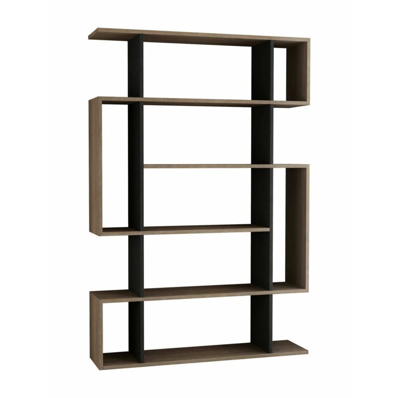 foto del prodotto dmora libreria agamermis, scaffale da ufficio, mobile portalibri, biblioteca, 110x26h161 cm, quercia e antracite