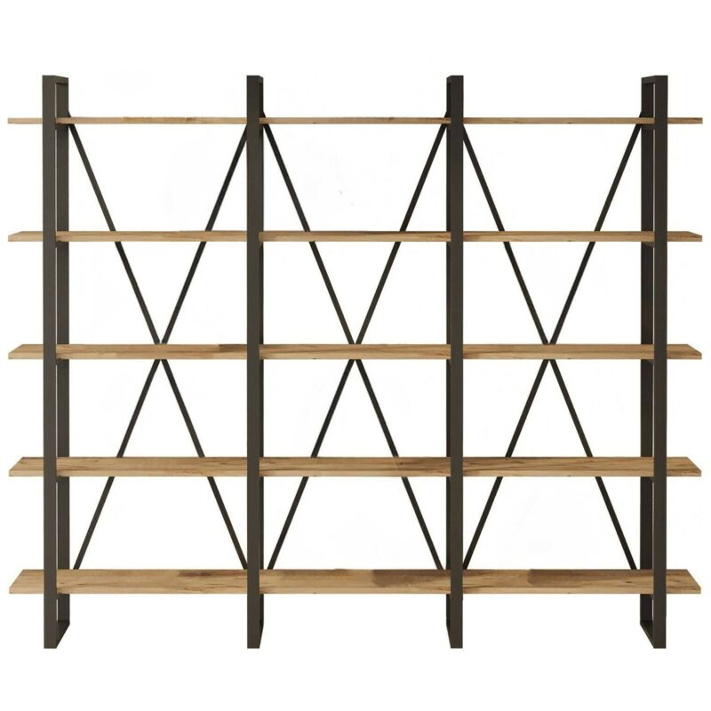 foto del prodotto dmora libreria albayt, scaffale da ufficio, mobile portalibri, biblioteca, 220x34h180 cm, quercia, con imballo rinforzato, con imballo rinforzato