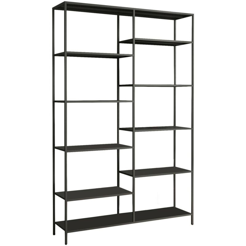 foto del prodotto dmora libreria dorgali, scaffale da ufficio, mobile portalibri, biblioteca, 120x30 h188 cm, ardesia
