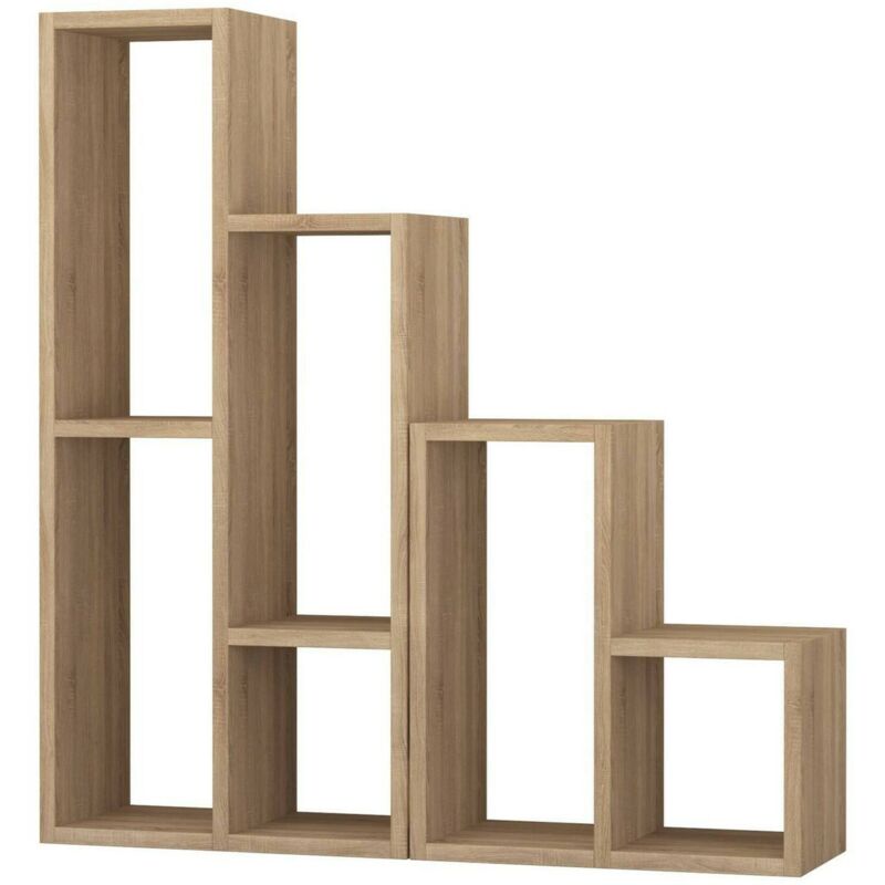 foto del prodotto dmora libreria hespera, scaffale da ufficio, mobile portalibri, biblioteca, 84x20h89 cm, quercia, con imballo rinforzato, con imballo rinforzato