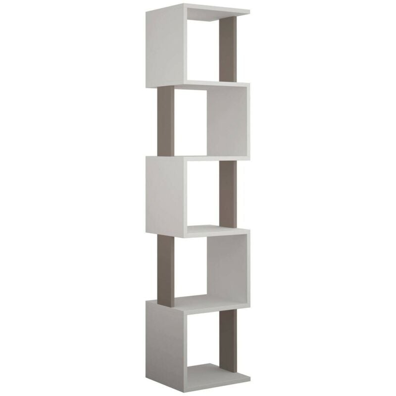 foto del prodotto dmora libreria nada, scaffale da ufficio, mobile portalibri, biblioteca, 35x30h161 cm, bianco e tortora