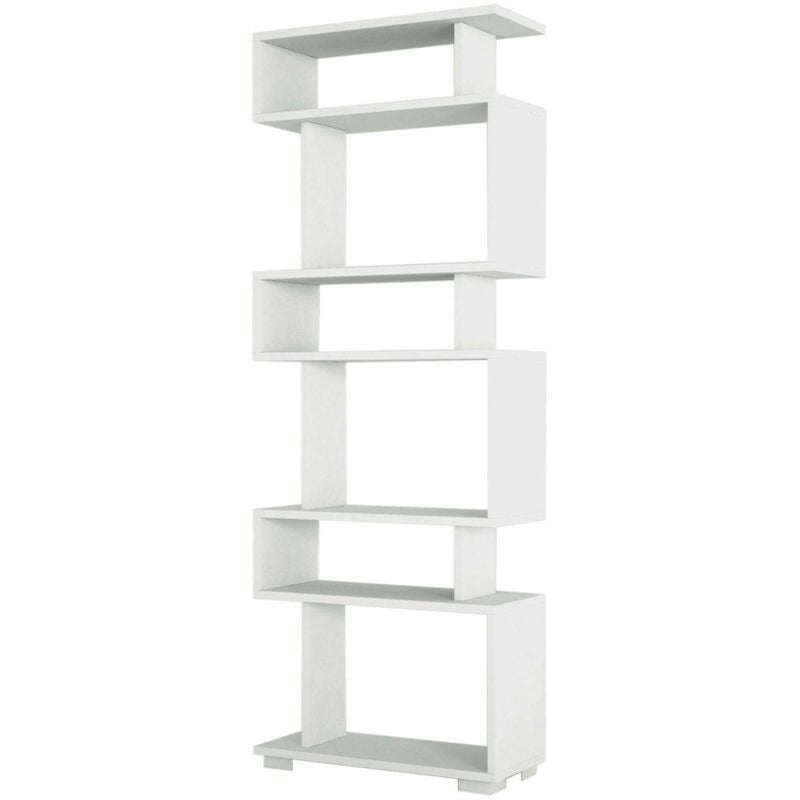 foto del prodotto dmora libreria panopea, scaffale da ufficio, mobile portalibri, biblioteca, 60x20h165 cm, bianco, con imballo rinforzato, con imballo rinforzato