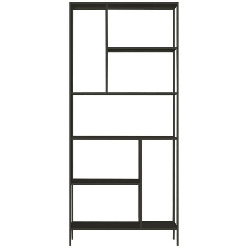 foto del prodotto dmora libreria papaya, scaffale da ufficio, mobile portalibri, biblioteca, 80x30 h188 cm, ardesia