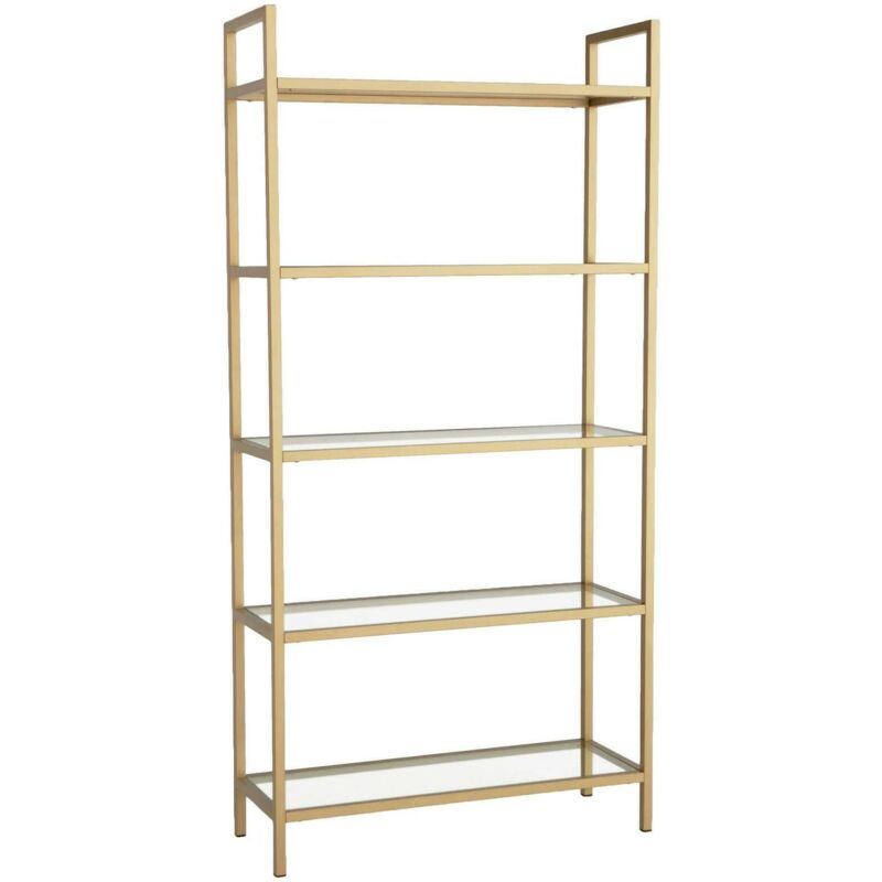 foto del prodotto dmora libreria stratonice, scaffale da ufficio, mobile portalibri, biblioteca, 80x30h165 cm, oro