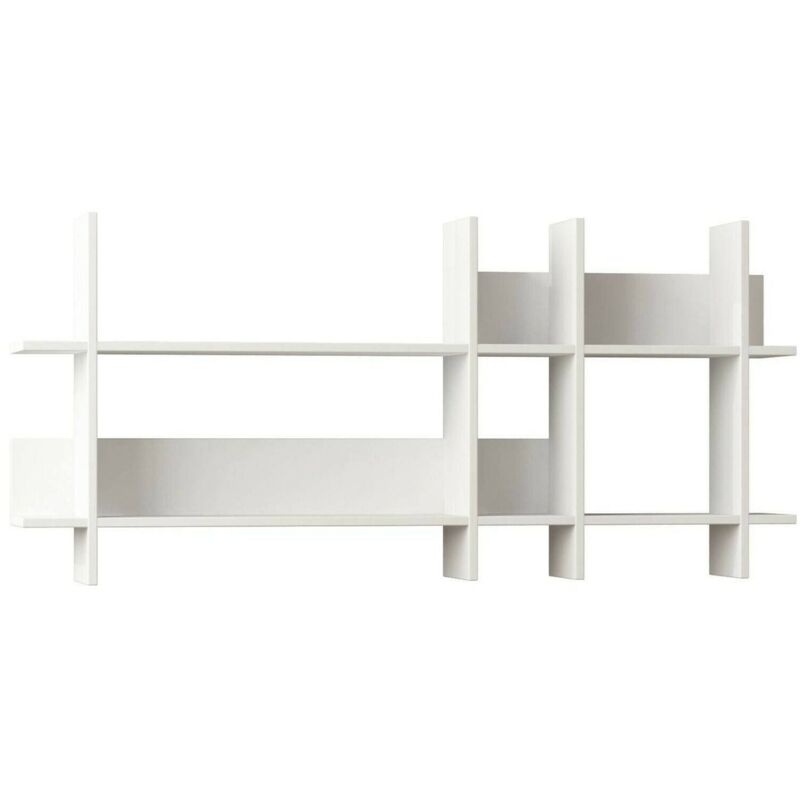 foto del prodotto dmora mensola galandra, scaffale, ripiano a muro, scaffalatura multiuso, 150x22h70 cm, bianco, con imballo rinforzato, con imballo rinforzato