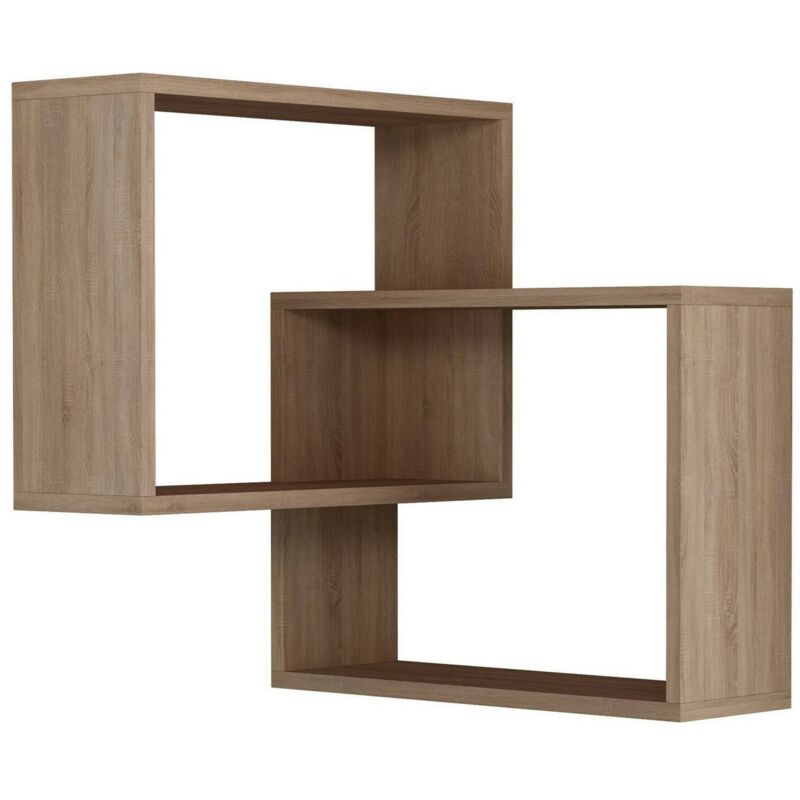 foto del prodotto dmora mensola leslie, scaffale, ripiano a muro, scaffalatura multiuso, 68x60h68 cm, quercia