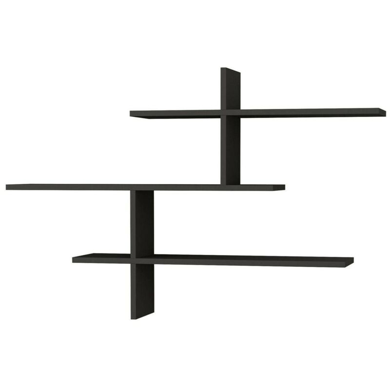 foto del prodotto dmora mensola urania, scaffale, ripiano a muro, scaffalatura multiuso, 123x22h81 cm, antracite, con imballo rinforzato, con imballo rinforzato