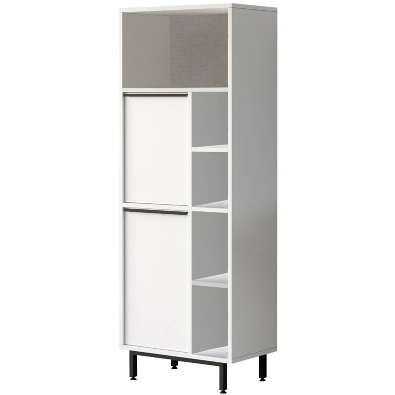 foto del prodotto dmora mobile colonna mimas, pensile bagno o cucina, armadio alto multifunzione, mobiletto multiuso, 160x36 h45 cm, bianco