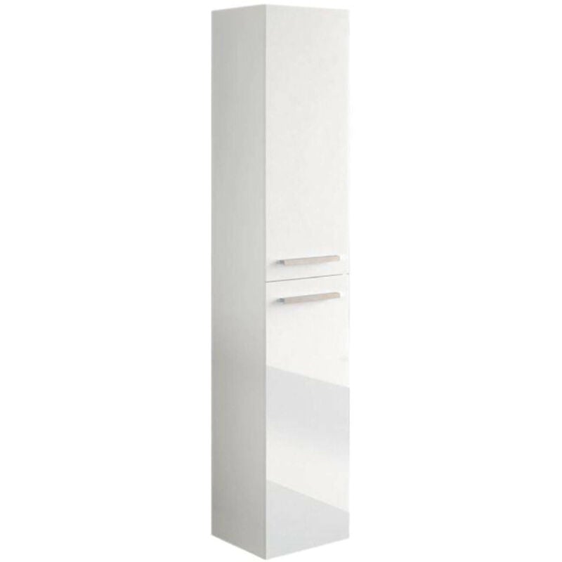 foto del prodotto dmora mobile colonna notte, mobile per bagno a 2 ante, armadio pensile sospeso con 2 ripiani, 30x25h150 cm, bianco lucido