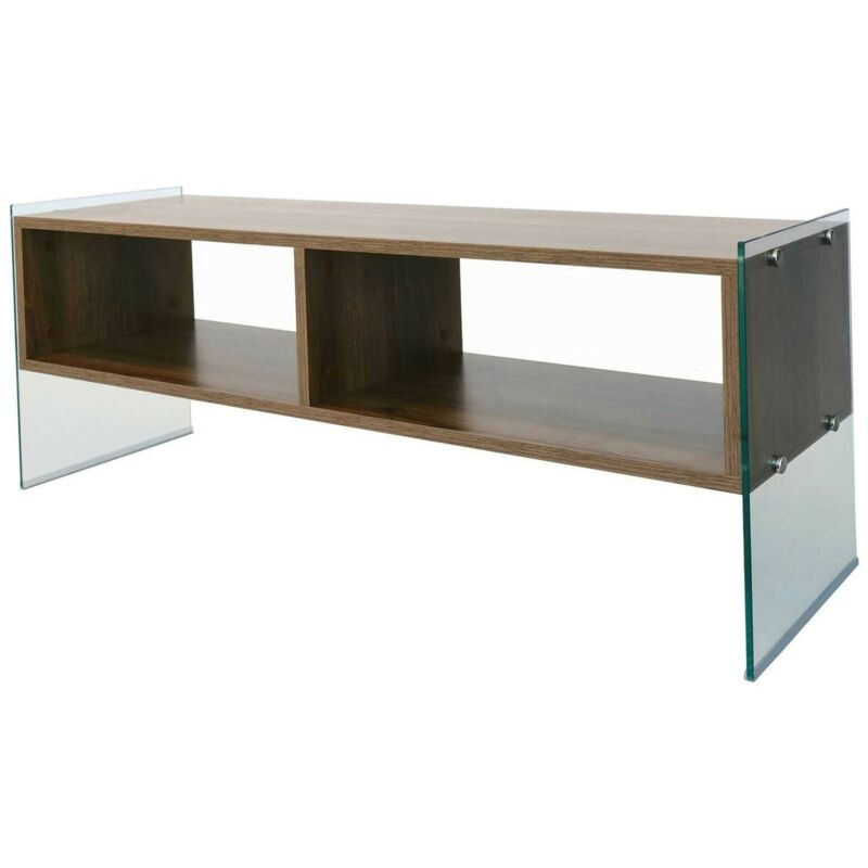 foto del prodotto dmora mobile porta tv algorab, credenza da soggiorno, armadio basso per tv, base parete attrezzata, 120x35h45 cm, noce, con imballo rinforzato, con