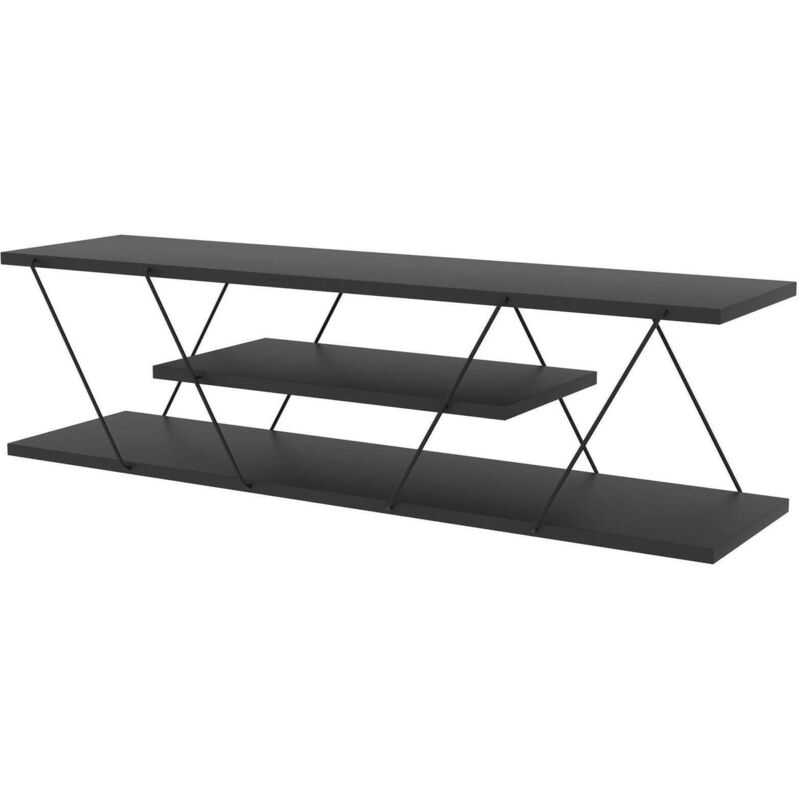 foto del prodotto dmora - mobile porta tv desdemona, credenza da soggiorno, armadio basso per tv, base parete attrezzata, 120x30h33 cm, antracite e grigio