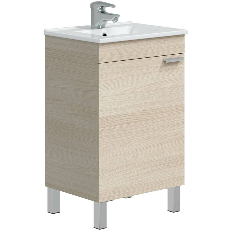 foto del prodotto dmora mobile sottolavabo colbert, mobiletto da bagno, contenitore porta lavabo, armadio per lavandino, 50x39 h80 cm, rovere