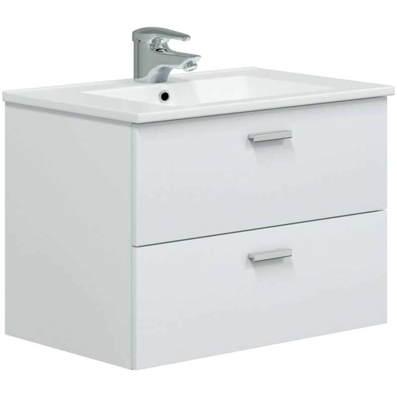 foto del prodotto dmora mobile sottolavabo tico, mobiletto da bagno, contenitore porta lavabo, armadio per lavandino, 70x45 h50 cm, bianco lucido