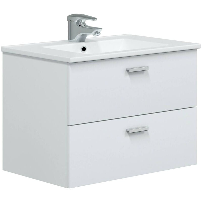 foto del prodotto dmora mobile sottolavabo tico, mobiletto da bagno, contenitore porta lavabo, armadio per lavandino, 70x45 h50 cm, bianco lucido