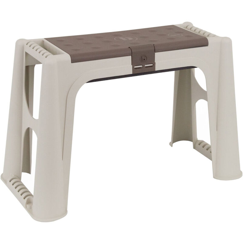 foto del prodotto dmora panchina da esterno barry, panchina da giardino, panca porta utensili, panca multiuso, 100 made in italy, 58x29h37 cm, beige e marrone