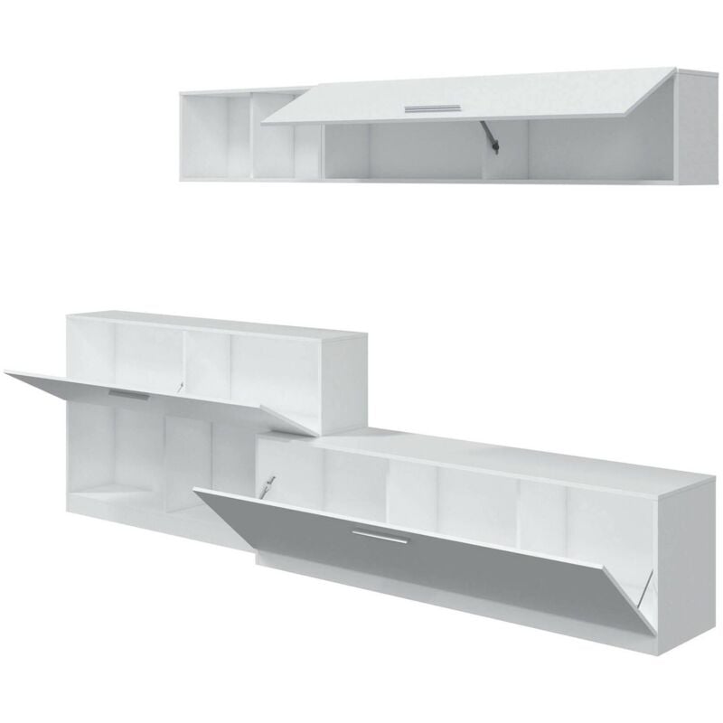 foto del prodotto dmora parete attrezzata vobarno, set da soggiorno moderno, mobile salotto multiuso, 260x41h222 cm, bianco