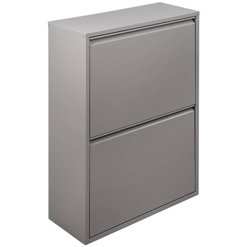 foto del prodotto dmora pattumiera anukhatun, cestino portarifiuti, bidone per raccolta differenziata, mobile per spazzatura, 60x25 h93 cm, grigio