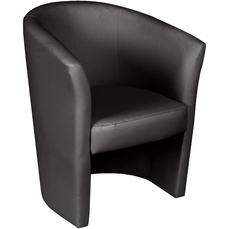 foto del prodotto dmora poltrona con rivestimento in ecopelle, colore nero, cm 65 x 78 x 60, con imballo rinforzato