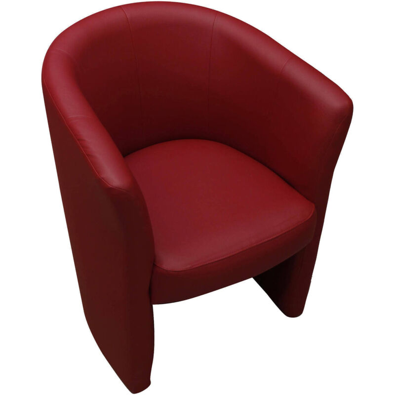 foto del prodotto dmora poltrona con rivestimento in ecopelle, colore rosso, cm 65 x 78 x 60, con imballo rinforzato
