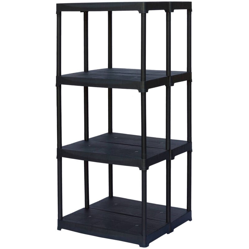 foto del prodotto dmora scaffale a 2 ripiani con doppia capienza in polipropilene, scaffalatura per interno o esterno, 100 made in italy, cm 60x59h133, colore