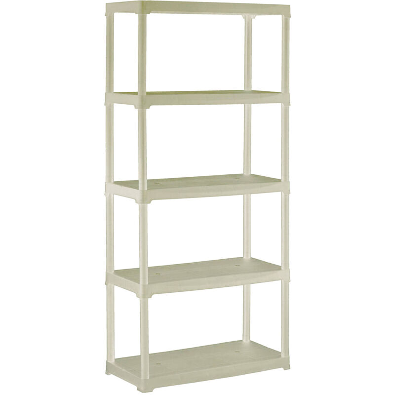 foto del prodotto dmora scaffale a 3 ripiani in polipropilene, scaffalatura multiuso per interno o esterno, 100 made in italy, cm 80x40h176, colore grigio chiaro,