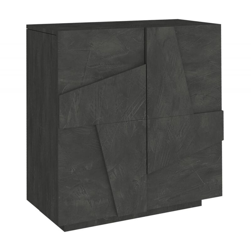 foto del prodotto dmora scarpiera apetta, mobile multiuso a 2 ante, portascarpe da ingresso, 100 made in italy, cm 81x38h86, ardesia con dettaglio