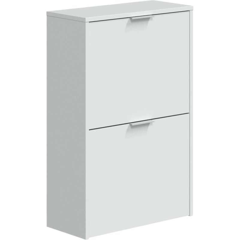 foto del prodotto dmora scarpiera arafat, portascarpe salvaspazio a 2 ante, scarpiera da ingresso , armadio scarpiera, 50x22h76 cm, bianco