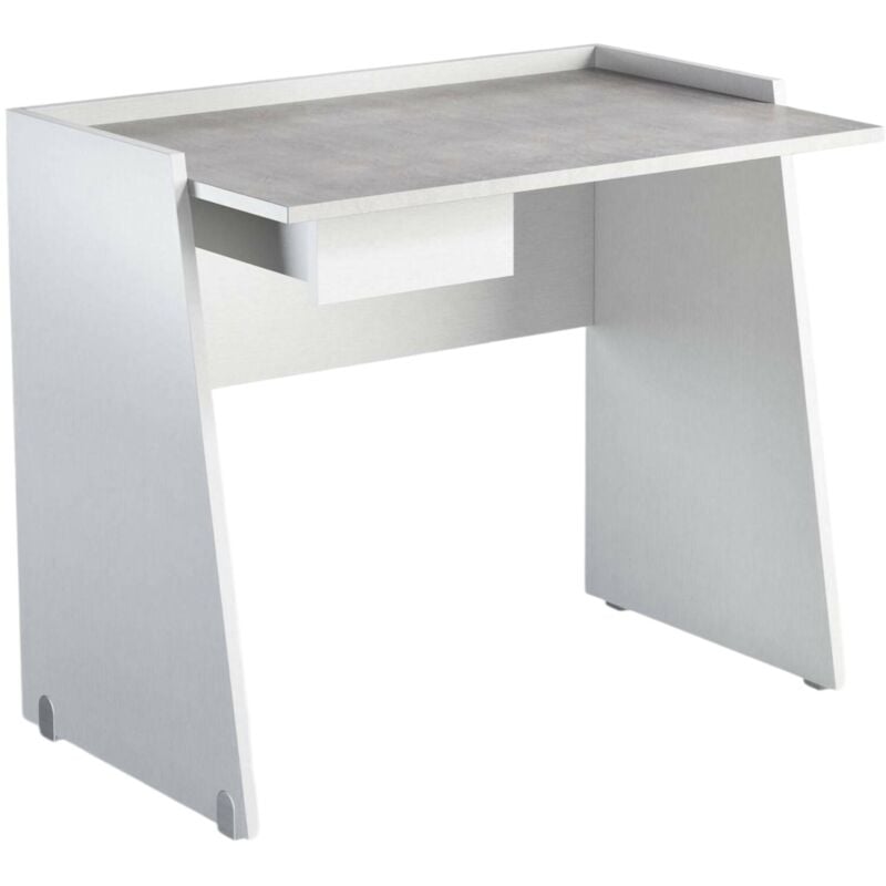foto del prodotto dmora scrivania abulele, scrittoio moderno con cassetto, tavolo da studio o ufficio porta pc portalibri, 100 made in italy, 90x60h80 cm, bianco e