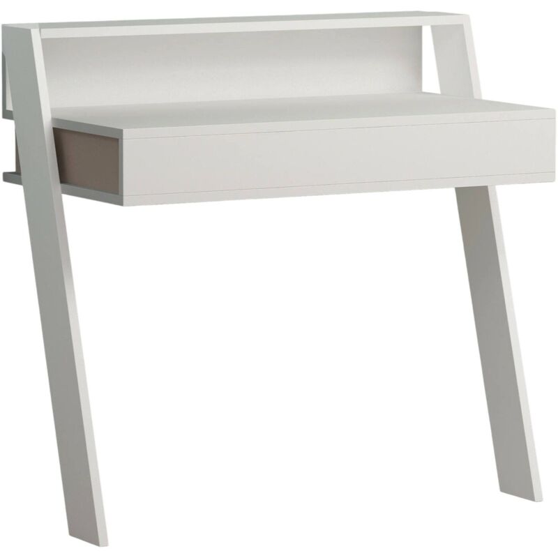 foto del prodotto dmora scrivania caliban, scrittoio multiuso, tavolo per ufficio porta pc, piano di lavoro, 94x50 h91 cm, bianco