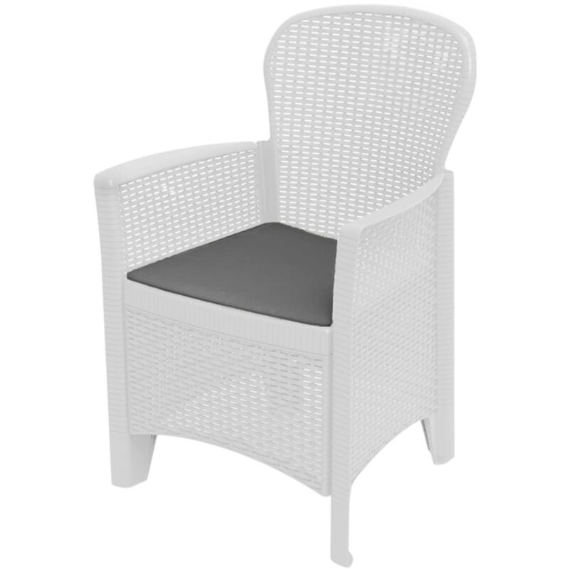 foto del prodotto dmora sedia da esterno como, seduta da giardino, poltrona outdoor effetto rattan, 100 made in italy, cm 60x58h89, bianco, con imballo rinforzato