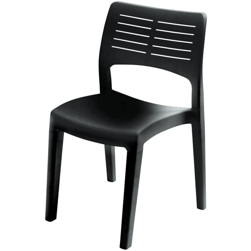 foto del prodotto dmora sedia da esterno genny, seduta da giardino, sedia per tavolo da pranzo, poltrona outdoor, 100 made in italy, 50x51h82 cm, antracite