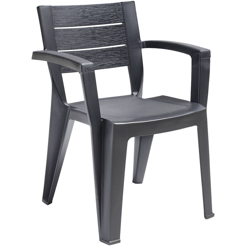 foto del prodotto dmora - sedia da esterno oberon, seggiola da giardino, seduta outdoor multiuso, panchina da giardino, made in italy, 60x58 h79 cm, antracite