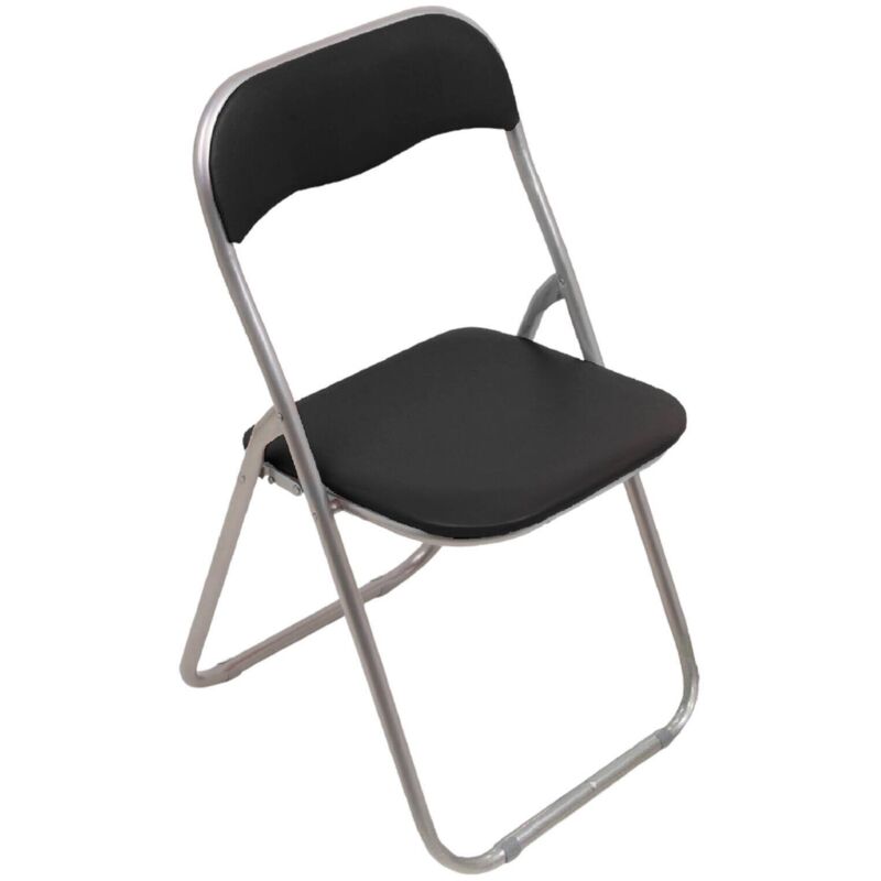 foto del prodotto dmora sedia pieghevole, colore nero, misure 43 x 47 x 78 cm, con imballo rinforzato