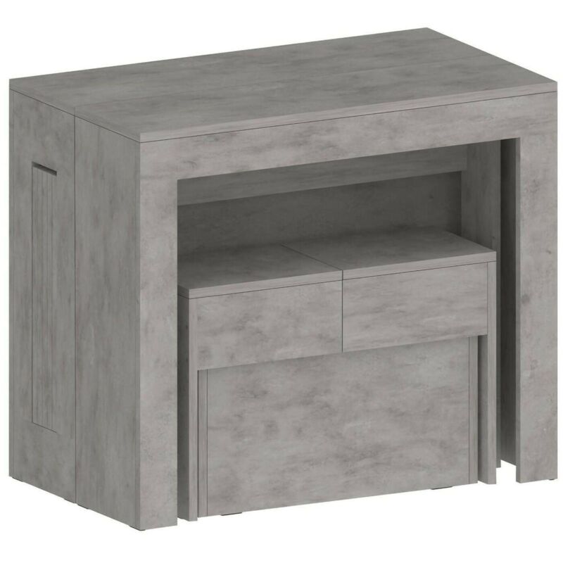 foto del prodotto dmora set tavolo e sedie crispin, composizione multiuso, set con consolle e 1 panca allungabili, 100 made in italy, 66x25h45 cm, grigio, con