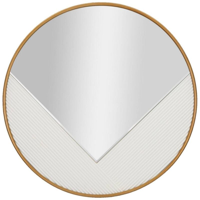 foto del prodotto dmora specchio bondeno, specchiera, articolo d arredo a muro, decorazione con specchio, 80x4 h80 cm, bianco e oro