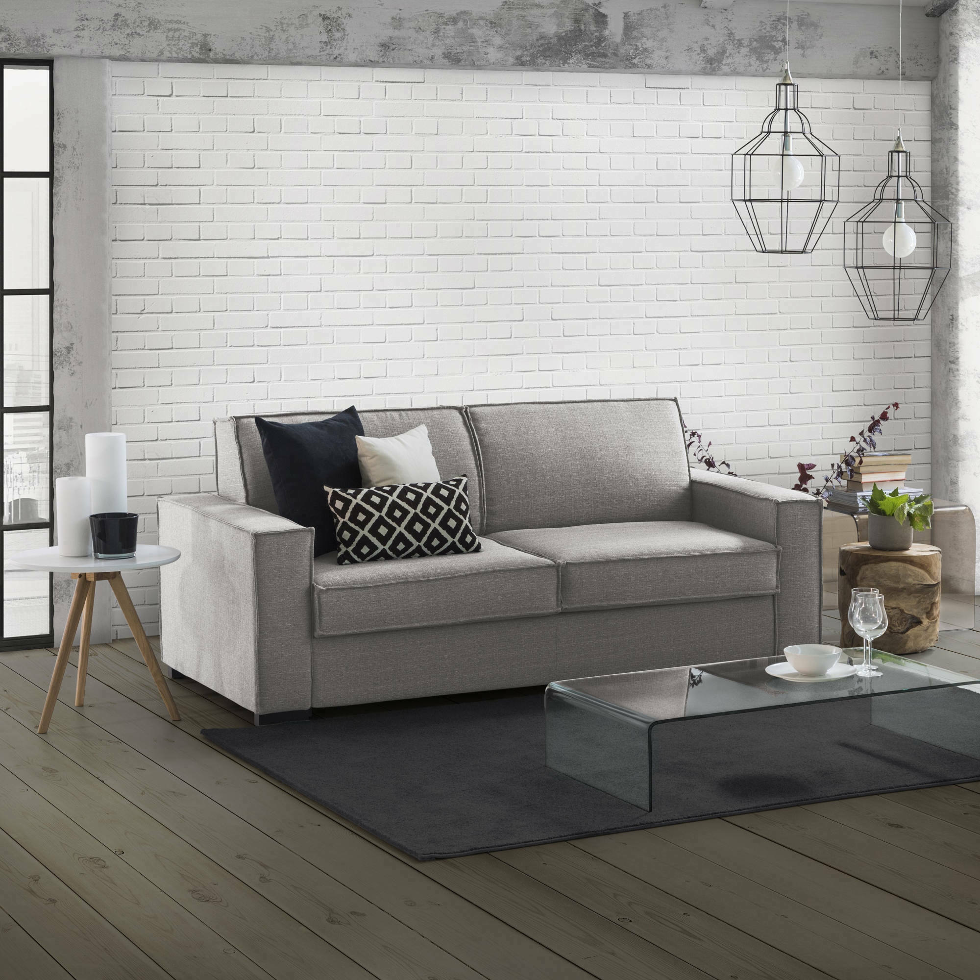 foto del prodotto dmora talamo italia divano letto achiropita, divano a 2 posti large, 100 made in italy, sof soggiorno con apertura girevole, in tessuto